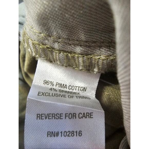 Garnet Hill Women's Pima Cotton High Waist Ankle Pant Flat Front Green Size 8 - Picture 5 of 6